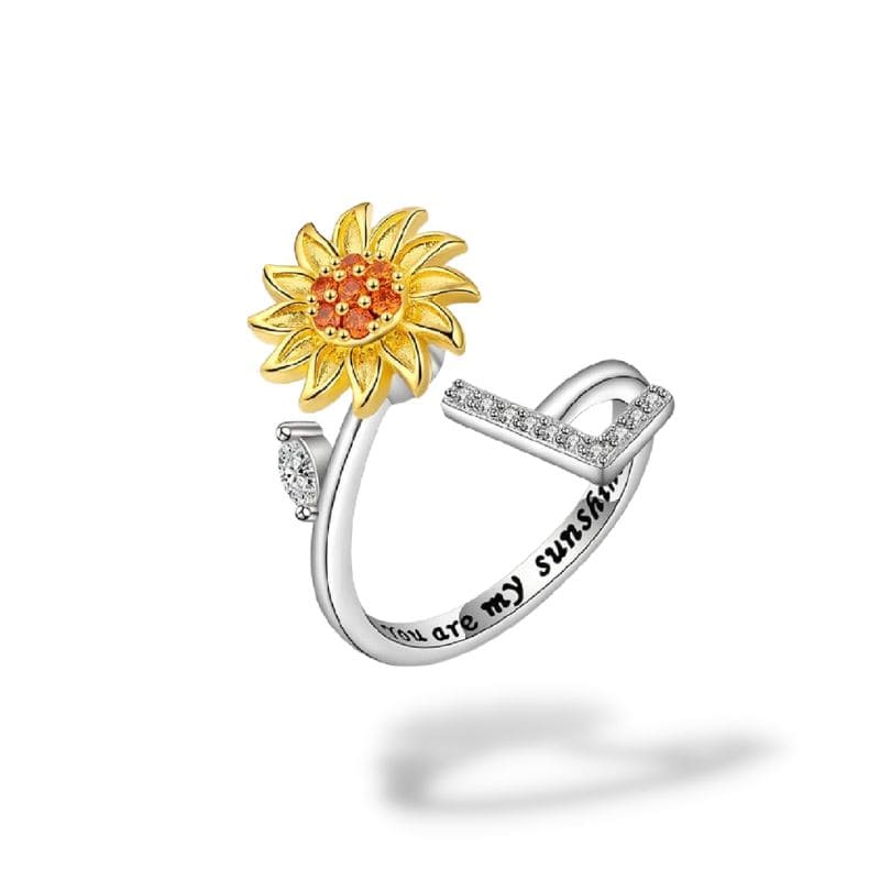 Bague anti-stress rotative Personnalisable initiale L