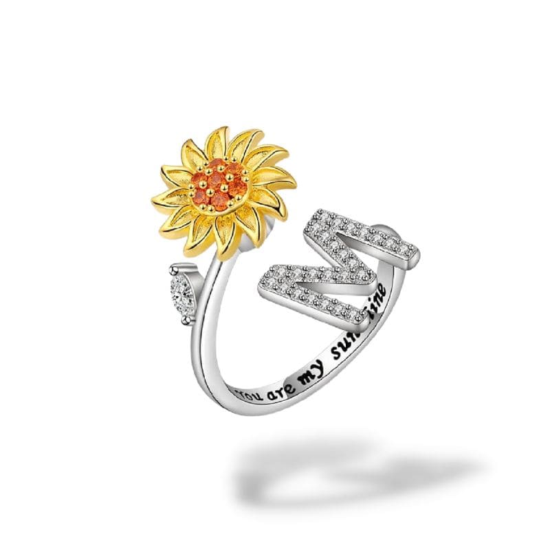 Bague anti-stress rotative Personnalisable initiale M