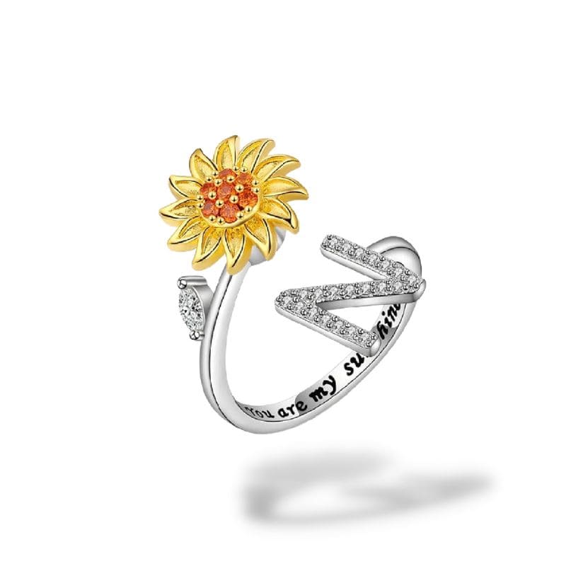Bague anti-stress rotative Personnalisable initiale N