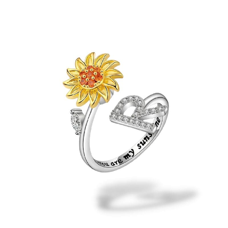 Bague anti-stress rotative Personnalisable initiale R